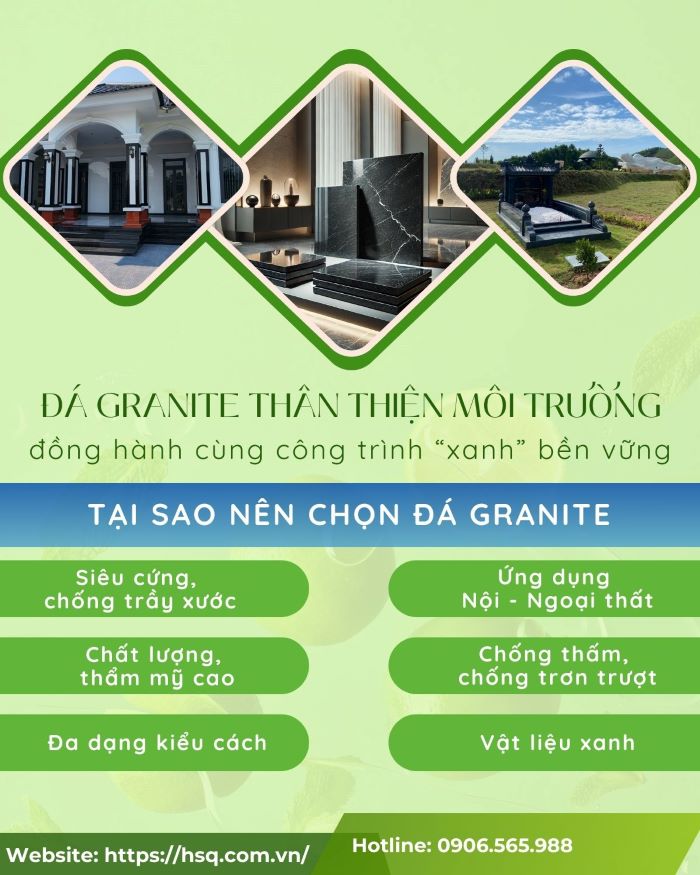 Đá Granite – Vật liệu thân thiện môi trường đồng hành cùng công trình xanh bền vững